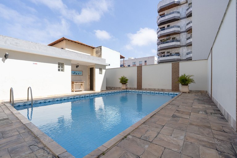 Apto a 250m da Praia do Forte c/ Piscina e Sauna